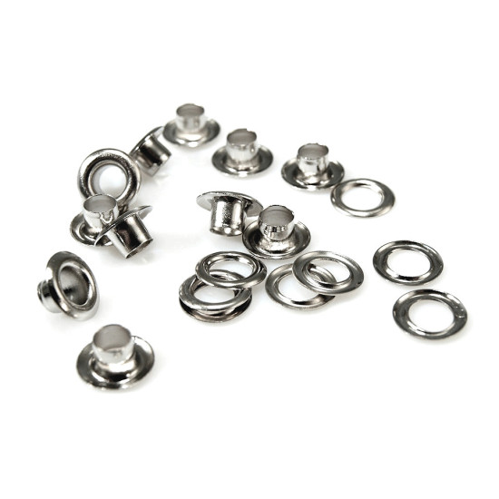 Grommet / eyelet with washer inner ø5.5 mm / outer ø10 mm - Black varnish (1000 Pairs) Grommet / eyelet with washer inner ø5.5 mm / outer ø10 mm - Black varnish (1000 Pairs)