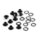 Grommet / eyelet with washer inner ø5.5 mm / outer ø10 mm - Black varnish (1000 Pairs) Grommet / eyelet with washer inner ø5.5 mm / outer ø10 mm - Black varnish (1000 Pairs)