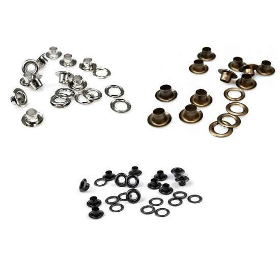 Grommet / eyelet with washer inner ø5.5 mm / outer ø10 mm - Black varnish (1000 Pairs) Grommet / eyelet with washer inner ø5.5 mm / outer ø10 mm - Black varnish (1000 Pairs)