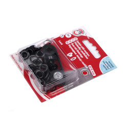 Grommet / eyelet with washer, inner ø5.5 mm / outer ø10 mm - Black varnish (10 Cards)