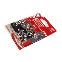 Grommet / eyelet with washer, inner ø5.5 mm / outer ø10 mm - Nickel (1 Card)