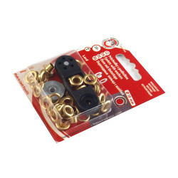 Grommet / eyelet with washer, inner ø5.5 mm / outer ø10 mm - Gold (1 Card)
