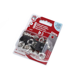 Grommet / eyelet with washer, inner ø7 mm / outer ø13 mm - Nickel (1 Card)