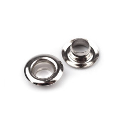 Grommet / eyelet with washer, inner ø7 mm / outer ø13 mm - Nickel (100 Pairs)