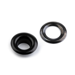 Grommet / eyelet with washer, inner ø7 mm / outer ø13 mm - Black nickel (100 Pairs)