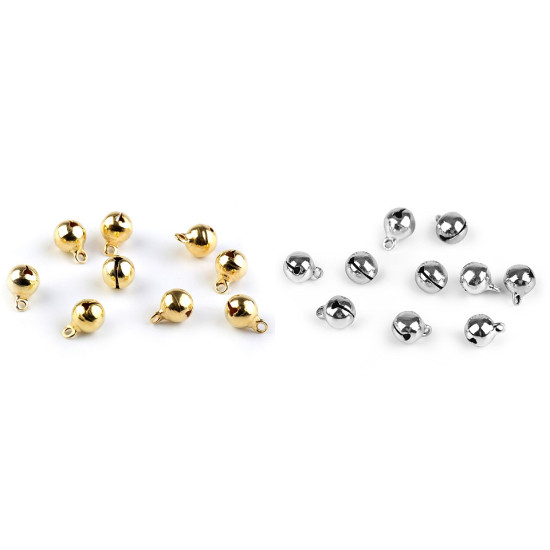 Metal jingle bell ø8 mm - Silver (10 Pieces)