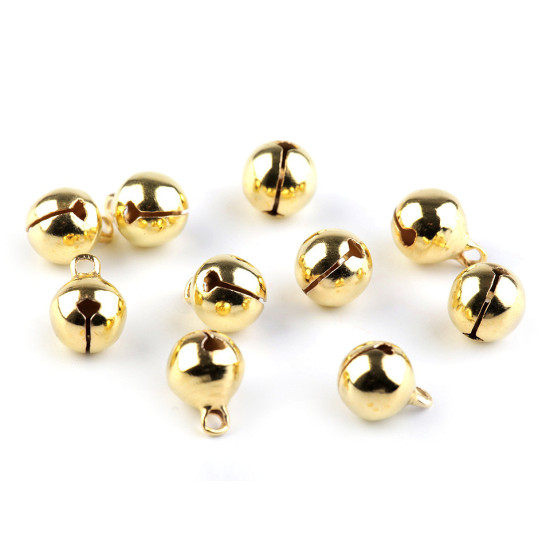 Metal jingle bells ø10 mm - Gold (20 Pieces)