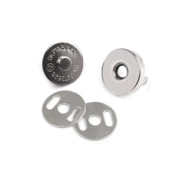 Magnetic snap closures ø18 mm nickel - Nickel (100 Sets)