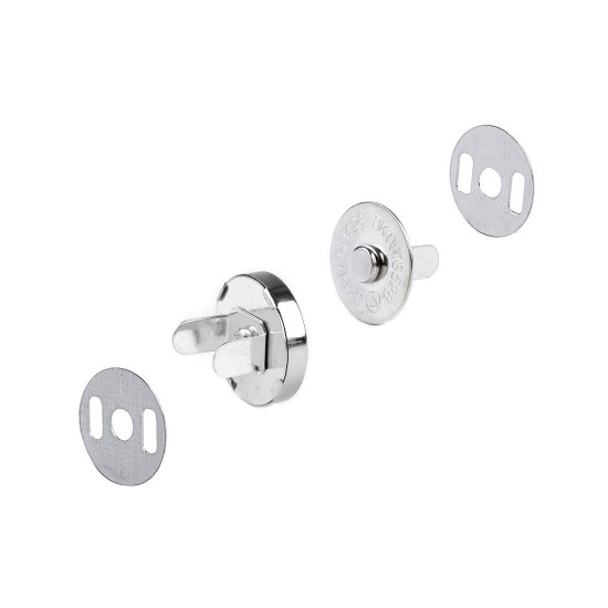 Magnetic snap closures ø18 mm nickel - Nickel (100 Sets) Magnetic snap closures ø18 mm nickel - Nickel (100 Sets)