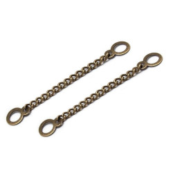 Metal coat hanging loop / chain - Vintage brass (100 Pieces)