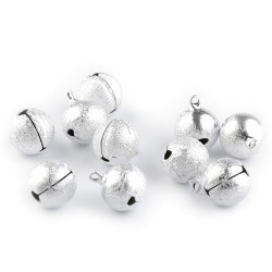Metal jingle bell ø20 mm glitter - Silver light (5 Pieces)
