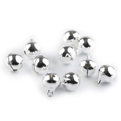 Metal jingle bell ø12 mm - Silver (10 Pieces)