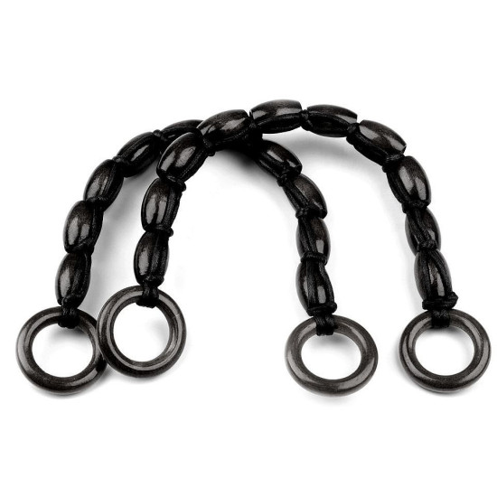 Wood beaded bag handle - Black (2 Pieces) Wood beaded bag handle - Black (2 Pieces)