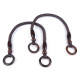 Rope bag handle with wooden beads and wooden ring ends length 50-55cm - Black (2 Pieces) Rope bag handle with wooden beads and wooden ring ends length 50-55cm - Black (2 Pieces)