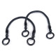 Rope bag handle with wooden beads and wooden ring ends length 50-55cm - Black (2 Pieces) Rope bag handle with wooden beads and wooden ring ends length 50-55cm - Black (2 Pieces)