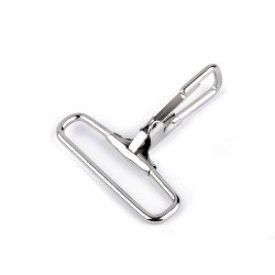Karabińczyk metalowy otwór do przewlekania 38 mm - Nikiel (100 Sztuki)