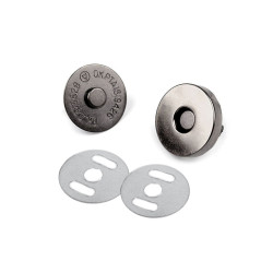 Magnetic snap closures ø18 mm black nickel - Black nickel (100 Sets)