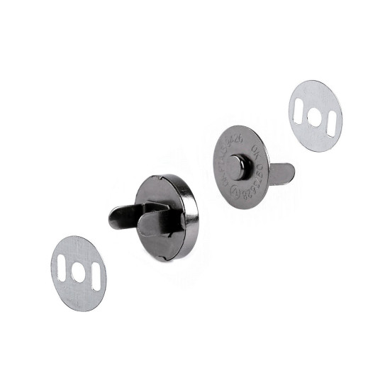 Magnetic snap closures ø18 mm black nickel - Black nickel (20 Sets) Magnetic snap closures ø18 mm black nickel - Black nickel (20 Sets)
