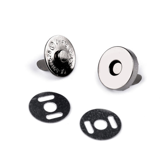 Magnetic snap closures ø14 mm black nickel - Nickel antik (5 Sets) Magnetic snap closures ø14 mm black nickel - Nickel antik (5 Sets)