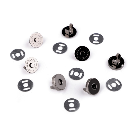 Magnetic snap closures ø14 mm black nickel - Nickel antik (5 Sets) Magnetic snap closures ø14 mm black nickel - Nickel antik (5 Sets)