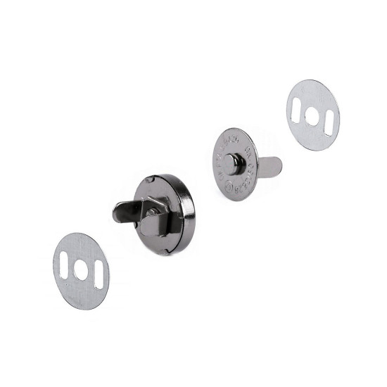 Magnetic snap closures ø14 mm black nickel - Nickel antik (5 Sets) Magnetic snap closures ø14 mm black nickel - Nickel antik (5 Sets)