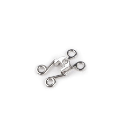 Hook & eye rhinestone cloasure - Nickel (1 Pair)
