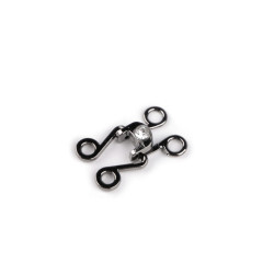 Hook & eye rhinestone cloasure - Black nickel (1 Pair)