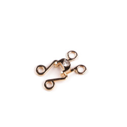Hook & eye rhinestone cloasure - Pink gold (1 Pair)