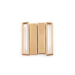 Costume da bagno / bikini in metallo, con elemento di chiusura, larghezza: 25 mm - Oro rosa (1 Paio)