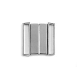 Costume da bagno / bikini in metallo, con elemento di chiusura, larghezza: 25 mm - Nichel (1 Paio)
