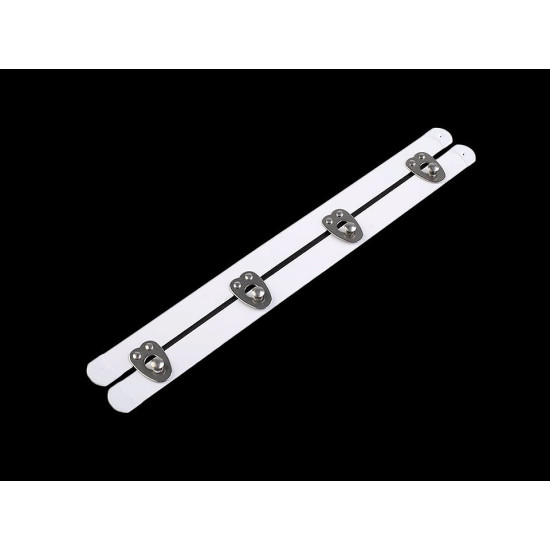 Corsetry - busk fastener, width 12 mm, length 20; 25 cm - White (2 Pairs) Corsetry - busk fastener, width 12 mm, length 20; 25 cm - White (2 Pairs)