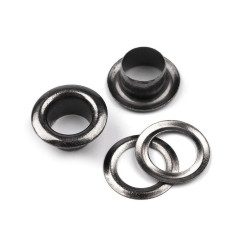 Oczka metalowe wew.ø6 mm / zew.ø11 mm - Czarny nikiel (100 Pary)