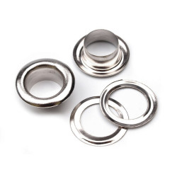 Oczka metalowe wew.ø8 mm / zew.ø14 mm - Nikiel (100 Pary)