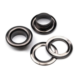 Oczka metalowe wew.ø8 mm / zew.ø14 mm - Czarny nikiel (100 Pary)