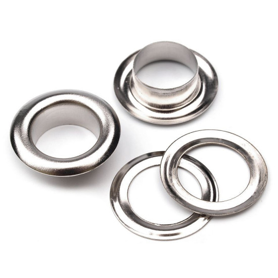 Oczka metalowe wew.ø10 mm / zew.ø16 mm - Nikiel (100 Pary) Oczka metalowe wew.ø10 mm / zew.ø16 mm - Nikiel (100 Pary)