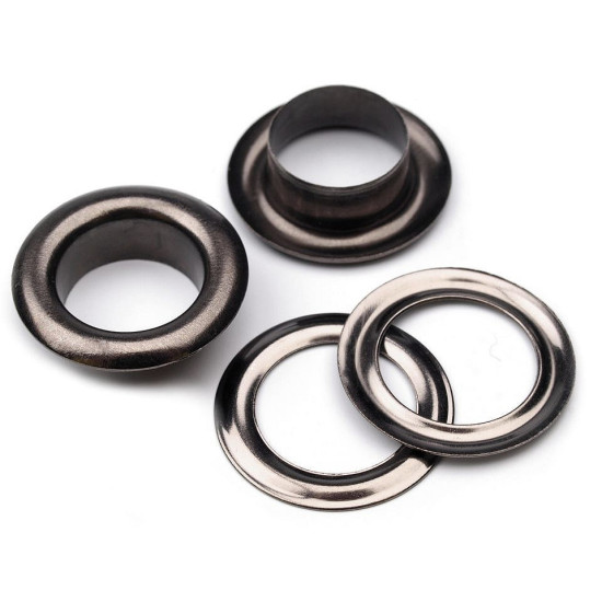 Oczka metalowe wew.ø10 mm / zew.ø16 mm - Nikiel (100 Pary) Oczka metalowe wew.ø10 mm / zew.ø16 mm - Nikiel (100 Pary)