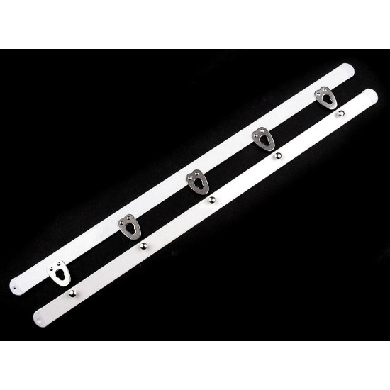 Corsetry busk fastener width 12 mm length 30; 35 cm - White (2 Pairs) Corsetry busk fastener width 12 mm length 30; 35 cm - White (2 Pairs)