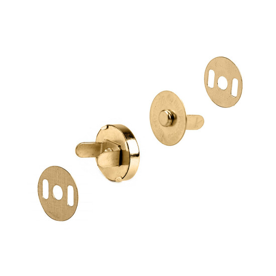 Magnetic snap closures ø15 mm gold - Gold (5 Sets) Magnetic snap closures ø15 mm gold - Gold (5 Sets)