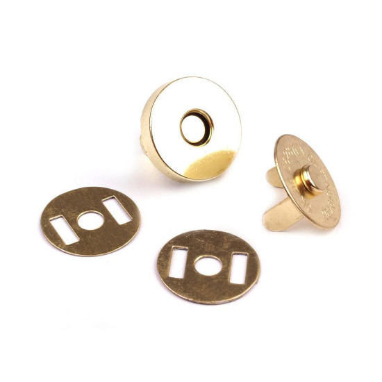 Magnetic snap closures ø15 mm gold - Gold (5 Sets) Magnetic snap closures ø15 mm gold - Gold (5 Sets)