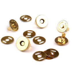 Magnetic snap closures ø15 mm gold - Gold (20 Sets)