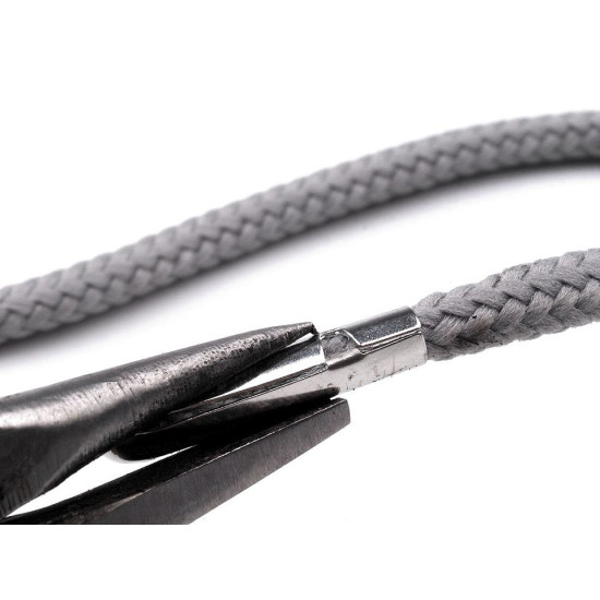 Cappuccio, per cordoncino metallico, dimensioni: ø 3,3 mm - Nichel (5 Pezzi) Cappuccio, per cordoncino metallico, dimensioni: ø 3,3 mm - Nichel (5 Pezzi)