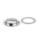Eyelets with washers for leather inner ø14 mm / outer ø22 mm - Nickel (100 Pairs) Eyelets with washers for leather inner ø14 mm / outer ø22 mm - Nickel (100 Pairs)