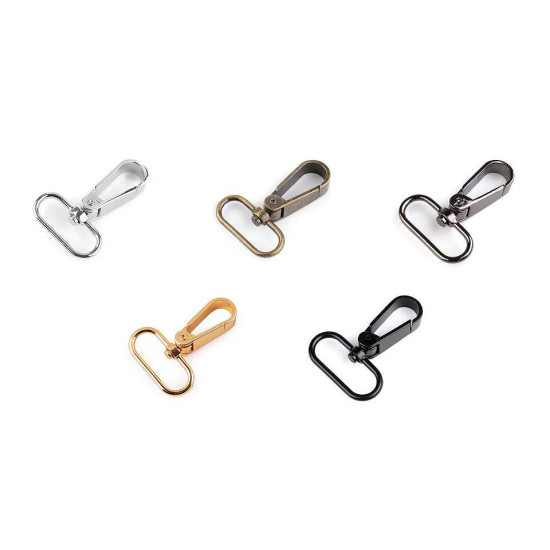 Gancio / moschettone girevole in metallo, adatto per cinturini da 32 mm - Oro classico (50 Pezzi) Gancio / moschettone girevole in metallo, adatto per cinturini da 32 mm - Oro classico (50 Pezzi)
