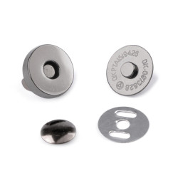 Magnetic snaps / handbag fasteners ø18 mm - Black nickel (100 Sets)