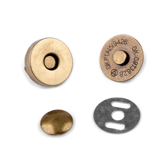 Magnetic snaps / handbag fasteners ø18 mm - Nickel (100 Sets) Magnetic snaps / handbag fasteners ø18 mm - Nickel (100 Sets)