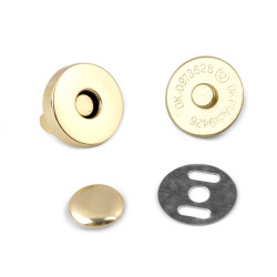 Magnetic snaps / handbag fasteners ø18 mm - Gold classic (20 Sets)