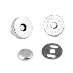 Magnetic snaps / handbag fasteners ø18 mm - Nickel (100 Sets)