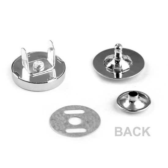 Magnetic snaps / handbag fasteners ø18 mm - Nickel (100 Sets) Magnetic snaps / handbag fasteners ø18 mm - Nickel (100 Sets)