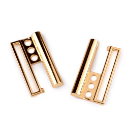 Metal coat belt buckle, pulling hole 50 mm - Pink gold (1 Pair)