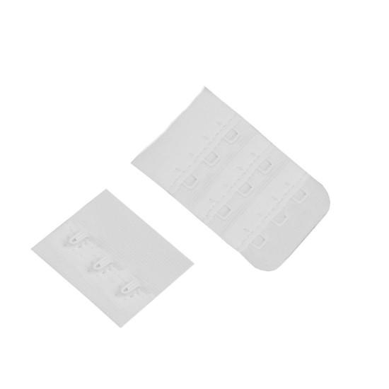Przedłużka / zapięcie / haftki trzyrzędowe szerokość 40 mm - White (12 Pary) Przedłużka / zapięcie / haftki trzyrzędowe szerokość 40 mm - White (12 Pary)